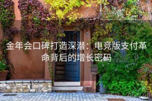 金年会口碑打造深潜：电竞版支付革命背后的增长密码